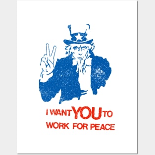 Vintage Uncle Sam Peace Sign Posters and Art